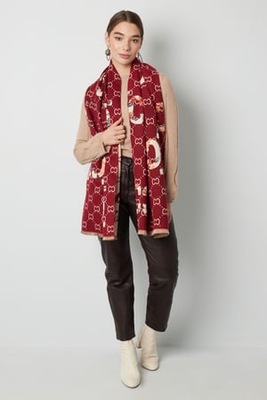 Sciarpa invernale con stampa C - rossa h5 Immagine3